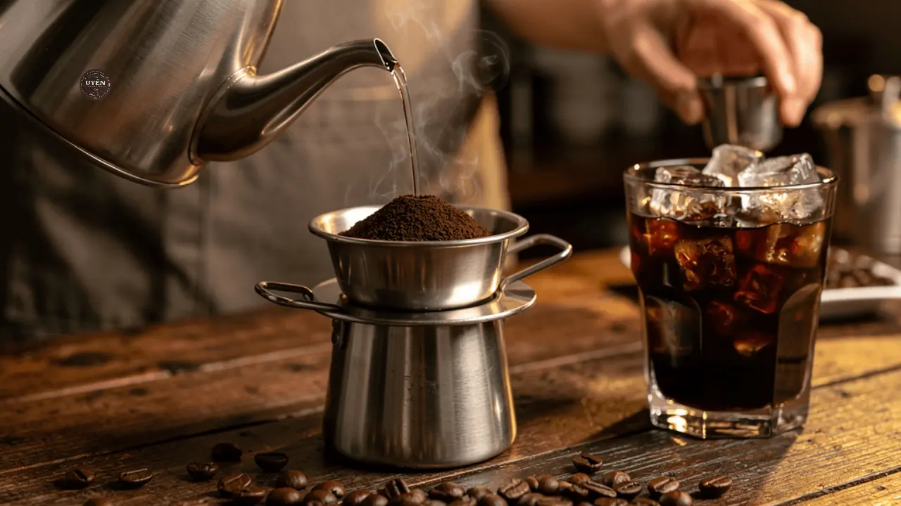 Cách Pha Cafe Đen Đá Bằng Phin Đậm Đặc