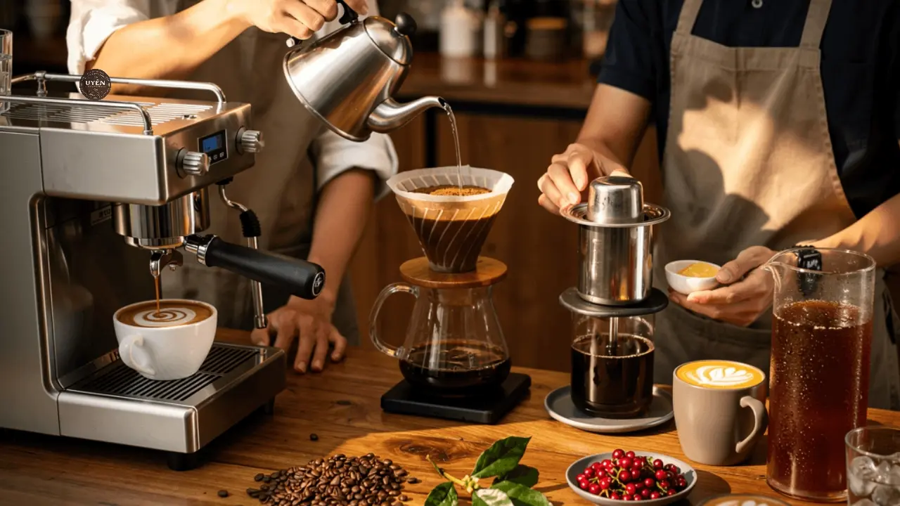 Cách Pha Espresso, Pour Over, Phin, Cold Brew