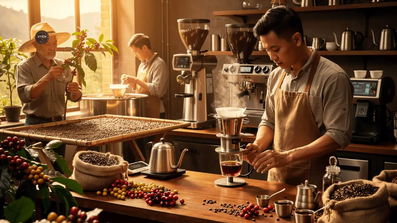 Café Mang Đi: Thiết Kế Xe Đẩy Cafe Nhỏ Quy Trình Chế Biến Hạt Cà Phê