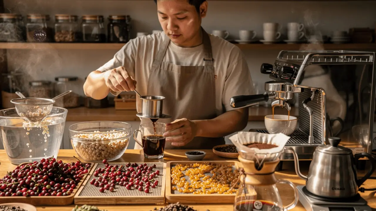 Quy Trình Chế Biến và Ảnh hưởng Đến Hương Vị Cà Phê Sữa