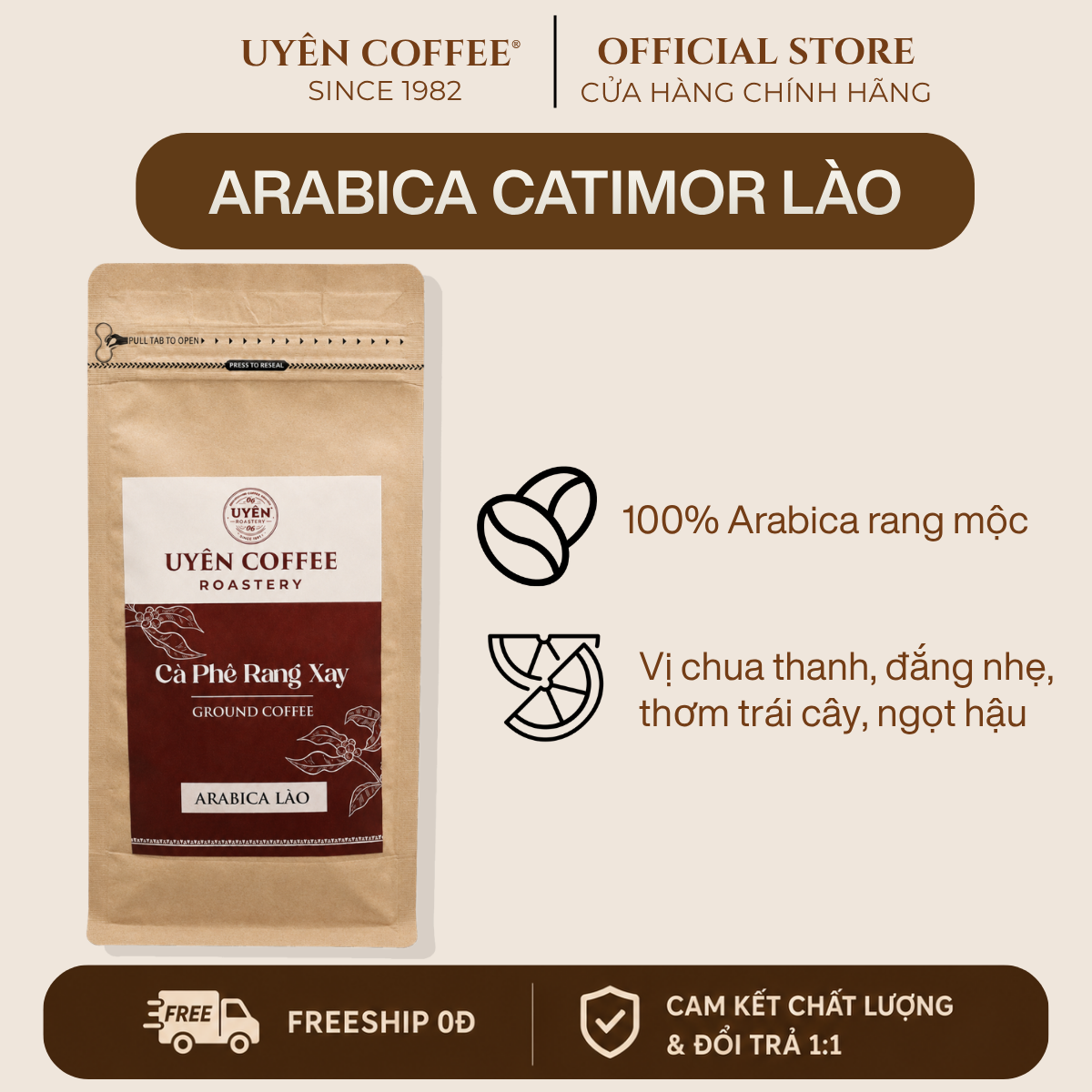Cà Phê Arabica Catimor Lào - Rang Mộc Nguyên Chất Cà Phê Arabica Catimor Lào - Rang Mộc Nguyên Chất - Ảnh 2