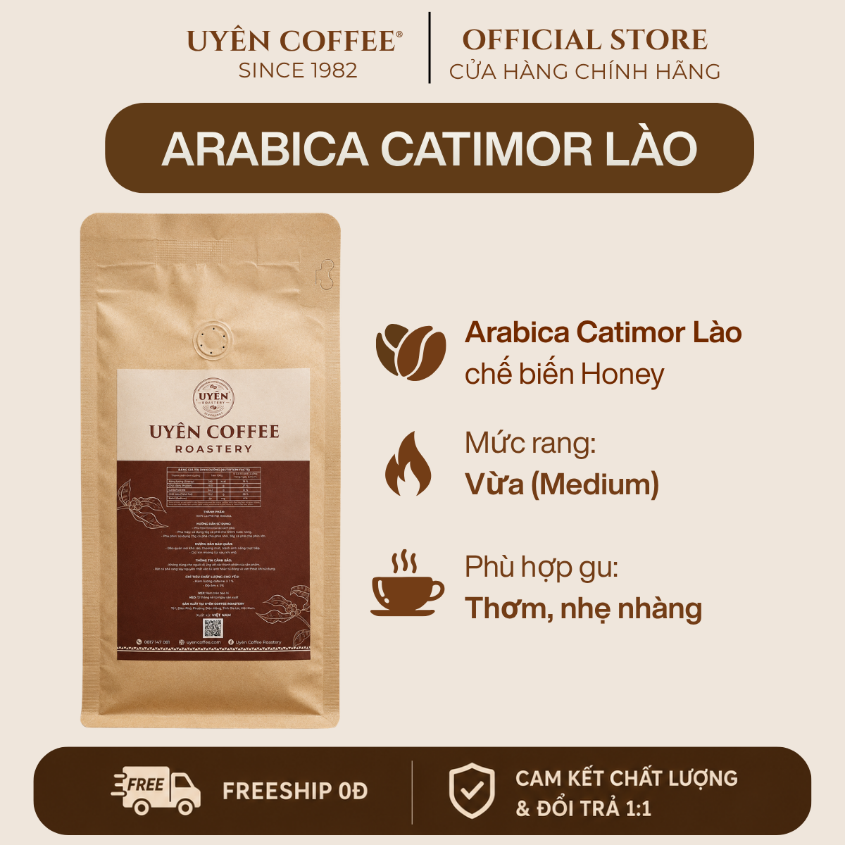 Cà Phê Arabica Catimor Lào - Rang Mộc Nguyên Chất Cà Phê Arabica Catimor Lào - Rang Mộc Nguyên Chất 3