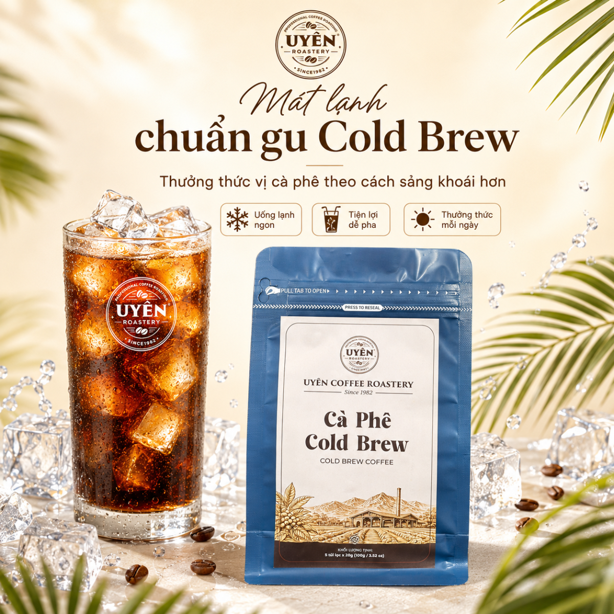Cà Phê Cold Brew Ủ Lạnh Arabica - 5 Gói Túi Nhúng x 20G Cà Phê Cold Brew Ủ Lạnh Arabica 2