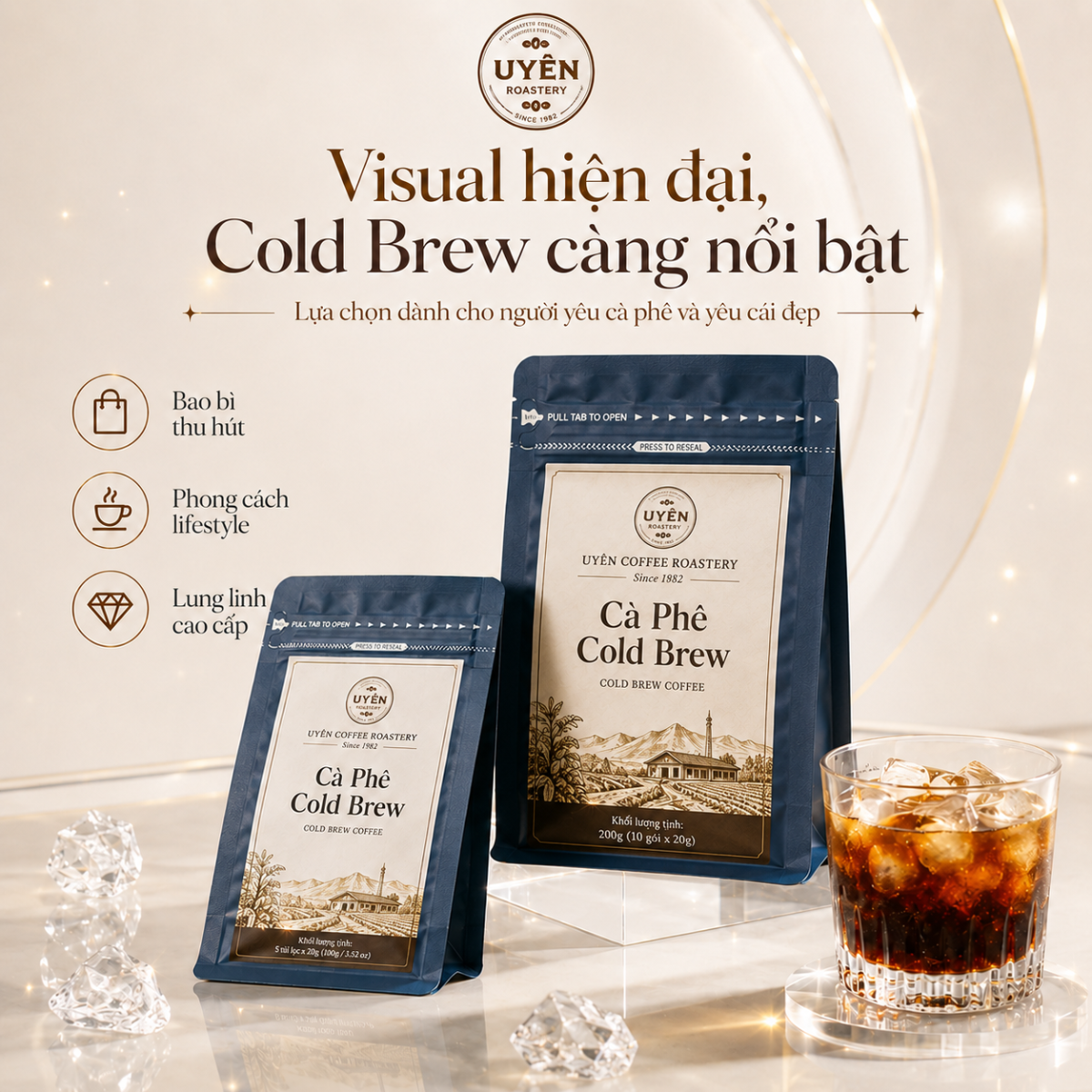 Cà Phê Cold Brew Ủ Lạnh Arabica - 5 Gói Túi Nhúng x 20G Cà Phê Cold Brew Ủ Lạnh Arabica 3
