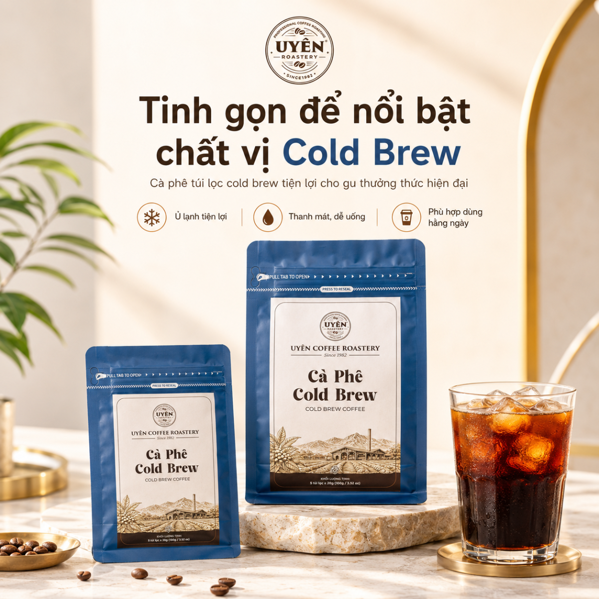 Cà Phê Cold Brew Ủ Lạnh Arabica - 5 Gói Túi Nhúng x 20G Cà Phê Cold Brew Ủ Lạnh Arabica 4