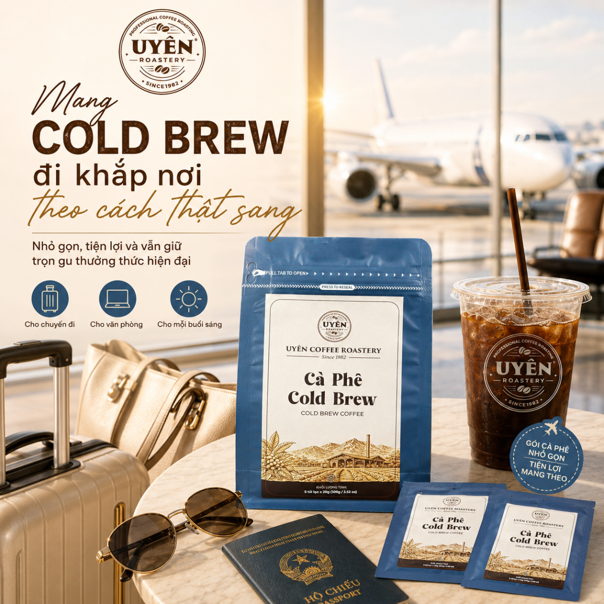 Cà Phê Cold Brew Ủ Lạnh Arabica - 5 Gói Túi Nhúng x 20G Cà Phê Cold Brew Ủ Lạnh Arabica 5