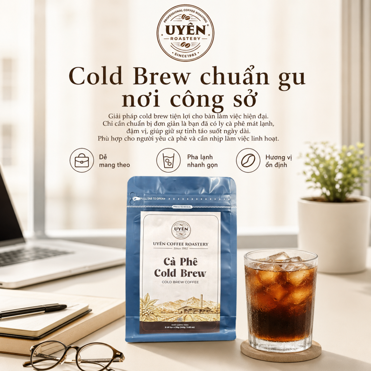 Cà Phê Cold Brew Ủ Lạnh Arabica - 5 Gói Túi Nhúng x 20G Cà Phê Cold Brew Ủ Lạnh Arabica 6