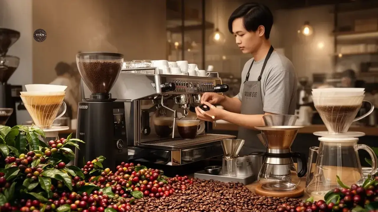 Quy Trình Chế Biến và Pha Chế Cafe Pha Máy Chuẩn Vị
