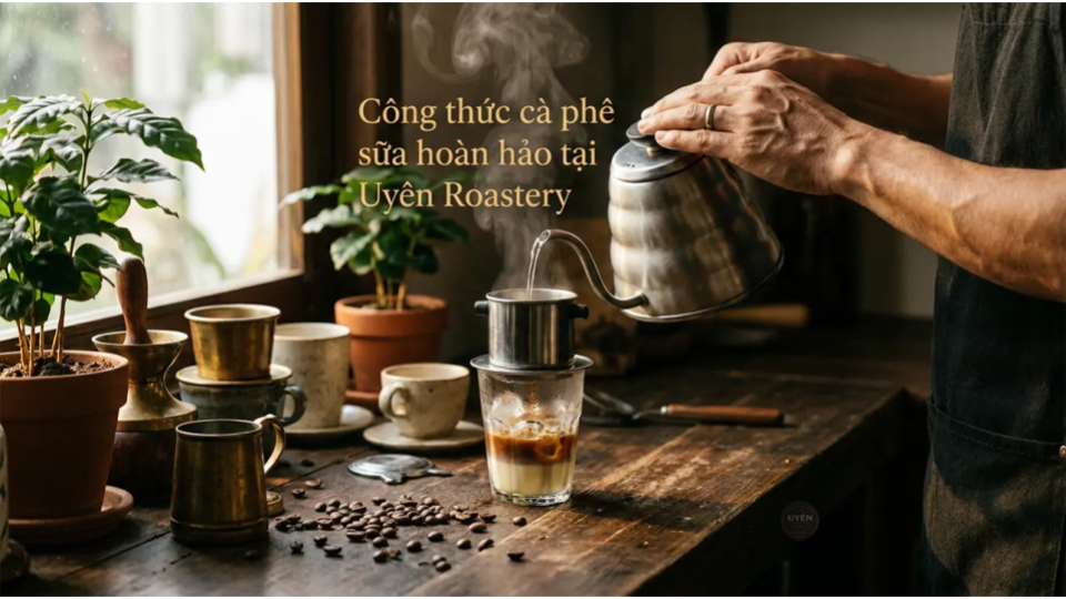 Cà phê sữa ngon miệng tại Uyên Roastery