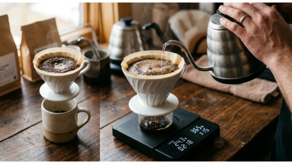 Cách Pha Cà Phê Pour Over Để Hương Vị Tối Ưu Công thức pha cà phê Pour Over chính xác