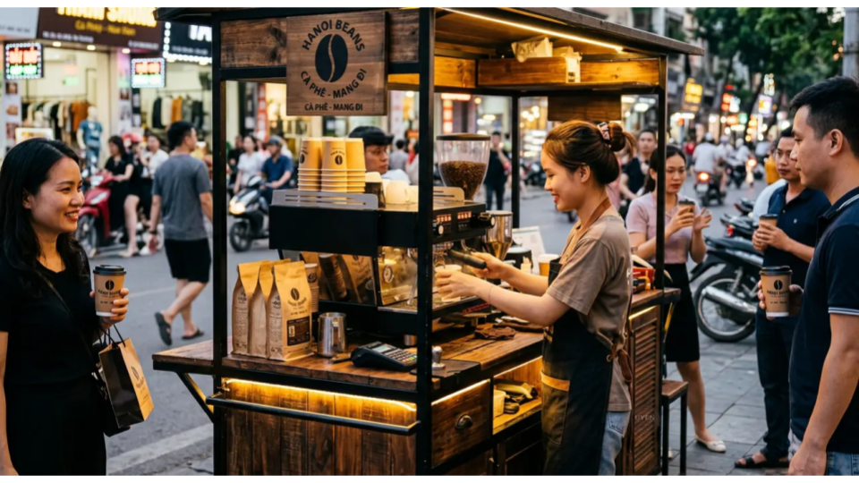 Top 10 đơn vị nhượng quyền cafe pha máy mang đi Mô hình nhượng quyền xe cafe take away hiện nay