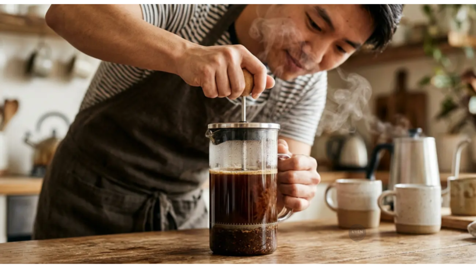 Cách Pha Cà Phê Bằng French Press Đơn Giản Nguyên lý pha cà phê và áp lực