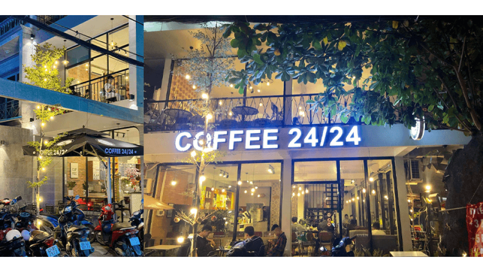 Top 10 Quán Cà Phê Đẹp Ở Bình Thạnh Không gian Coffee 24/24, một quán cà phê đẹp ở Bình Thạnh mở cửa suốt đêm.