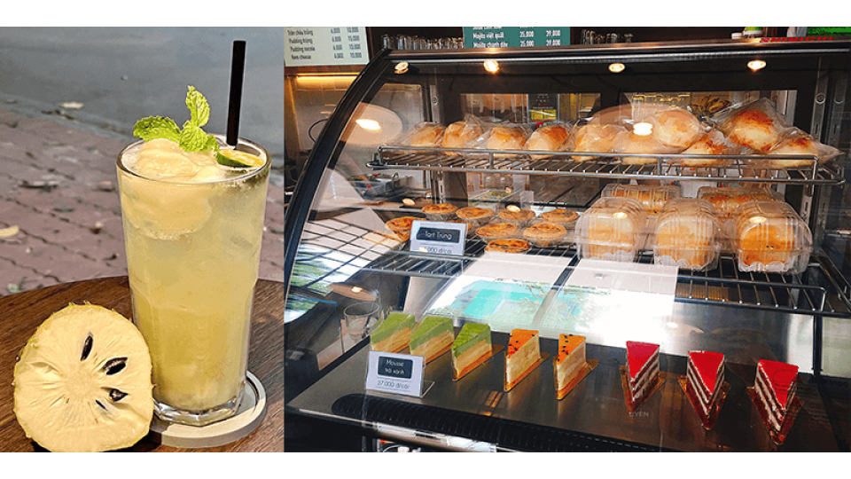 Top 10 Quán Cà Phê Đẹp Ở Bình Thạnh Thực đơn bánh và nước uống đa dạng tại Jan Café, quán cà phê đẹp ở Bình Thạnh.