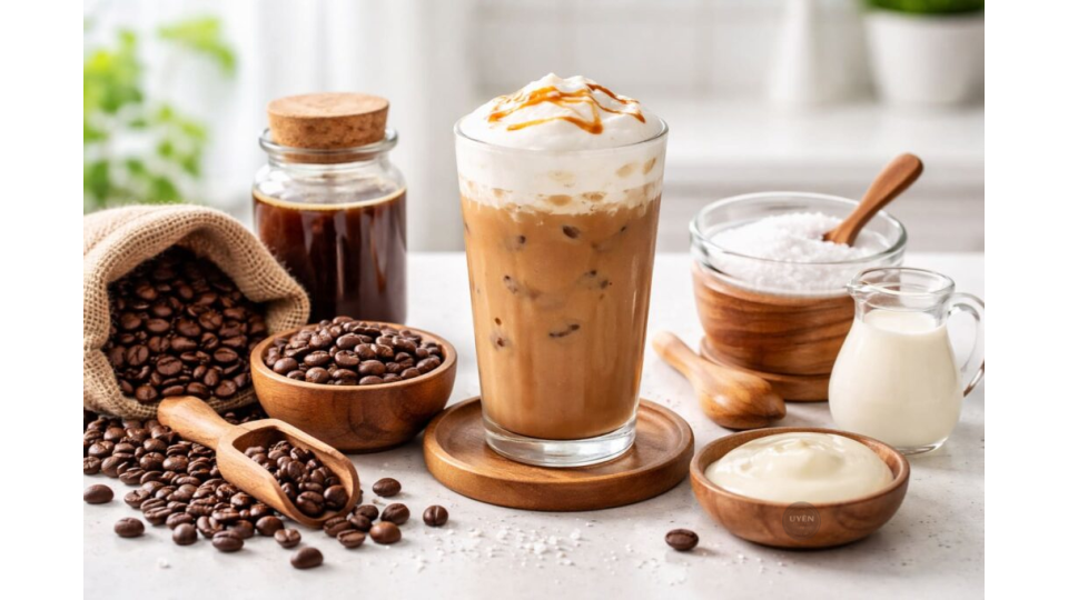 Cà Phê Muối Huế: Hương Vị Độc Đáo Của Cà Phê Việt Các nguyên liệu không thể thiếu để pha một ly cà phê muối Huế ngon đúng điệu.