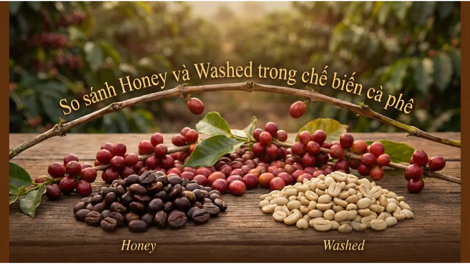 Sự khác biệt giữa chế biến cà phê Honey và Washed