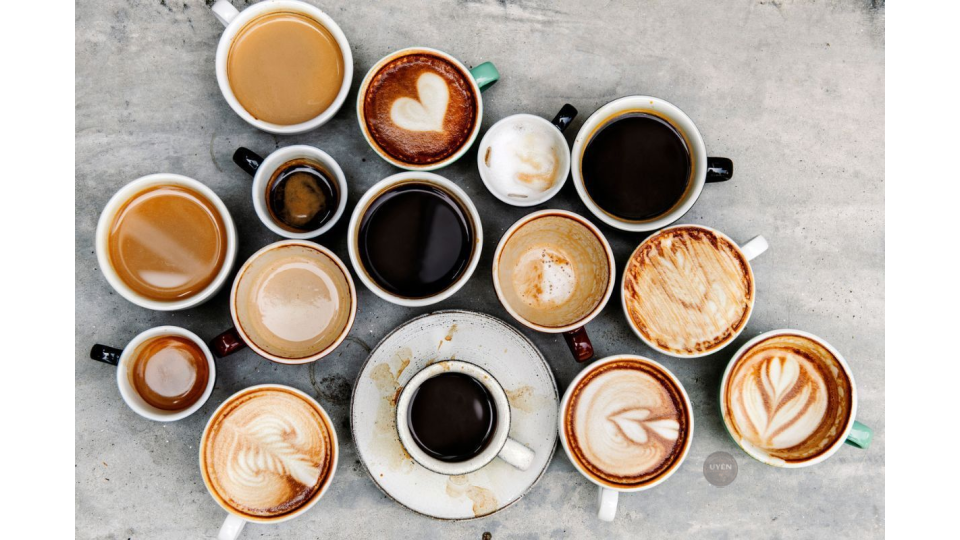 Các tỷ lệ chiết xuất khác nhau trong cách pha espresso, từ ristretto đến lungo.